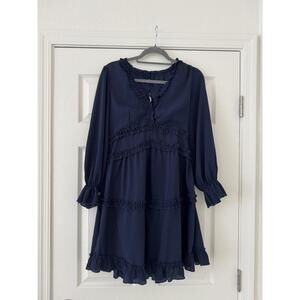 Navy Ruffle Dress